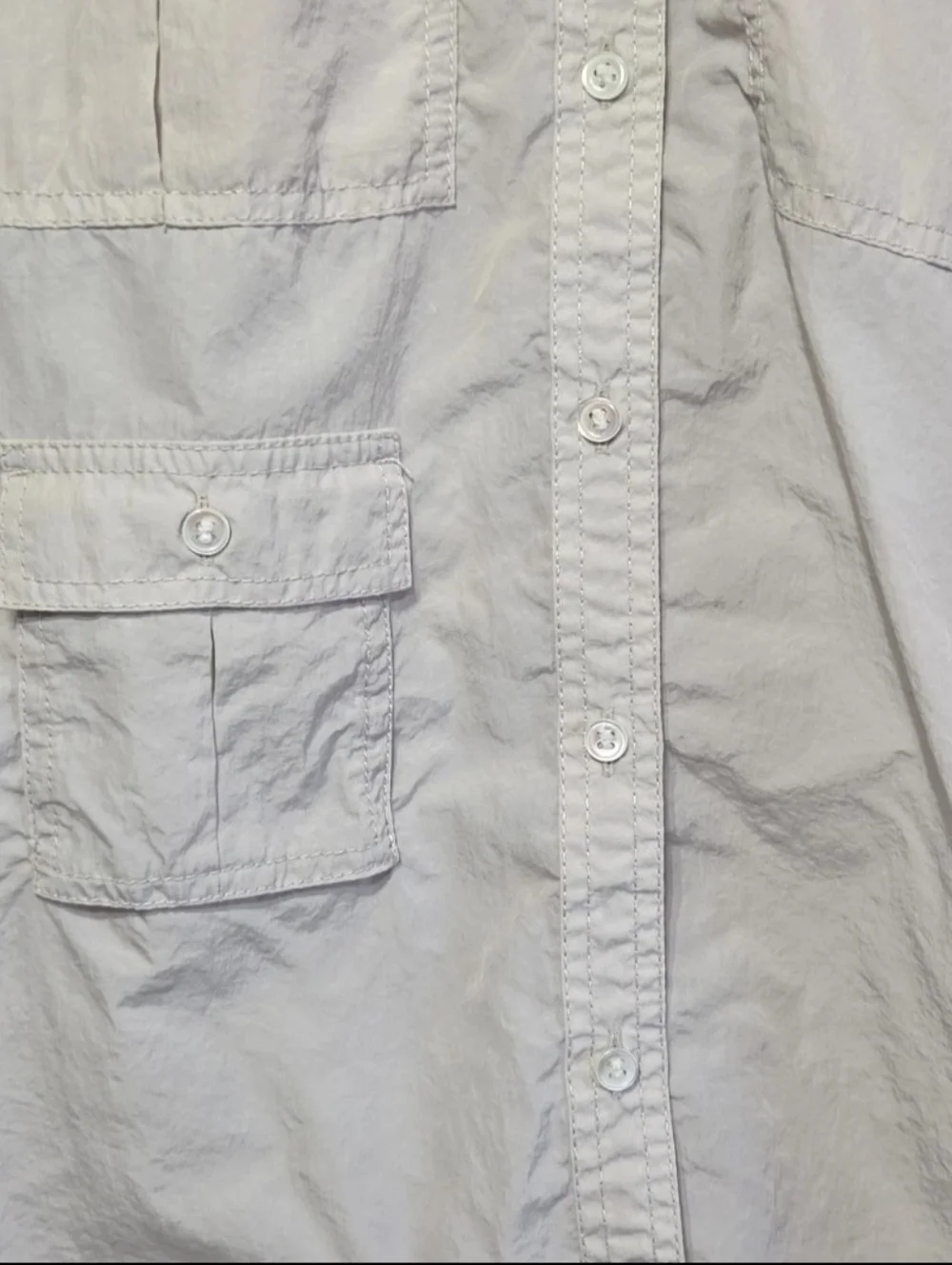Banana Republic BR Sport Shirt Jacket LT Nylon Khaki‎ Utility Hiking Overshirt